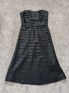 jacquard strapless knot a-line mini dress Jacquard Strapless Knot A Line Mini Dress